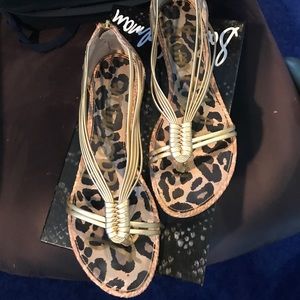 Sam Edelman Gold and Tan Sandals size 9