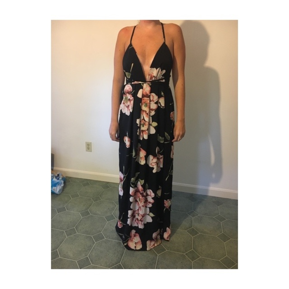 Black and floral dress.