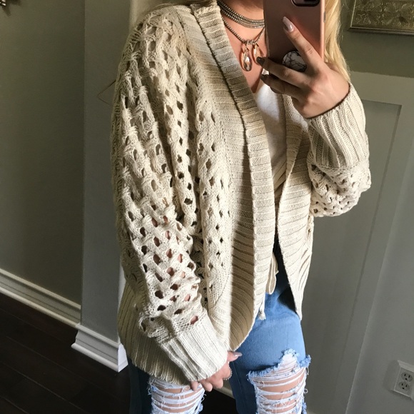 LAST1•Cream Cocoon Cardigan - Picture 6 of 8