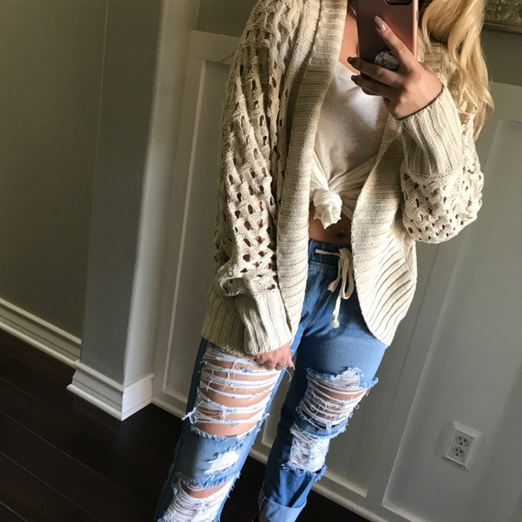 LAST1•Cream Cocoon Cardigan - Picture 7 of 8