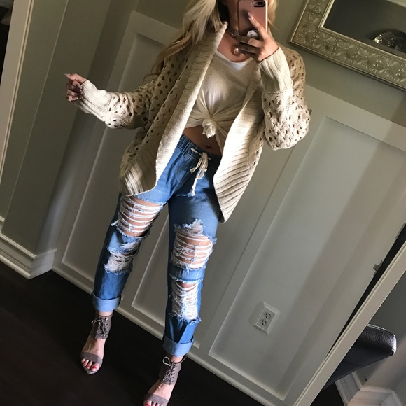 LAST1•Cream Cocoon Cardigan - Picture 8 of 8