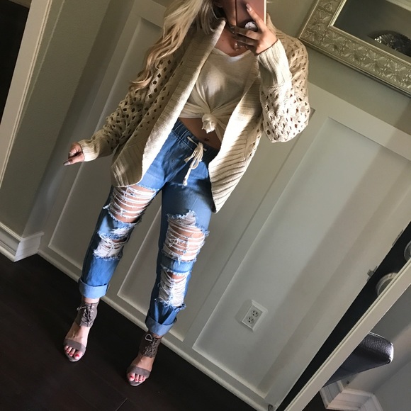 LAST1•Cream Cocoon Cardigan - Picture 2 of 8