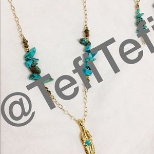 Turquoise set necklace and earrings