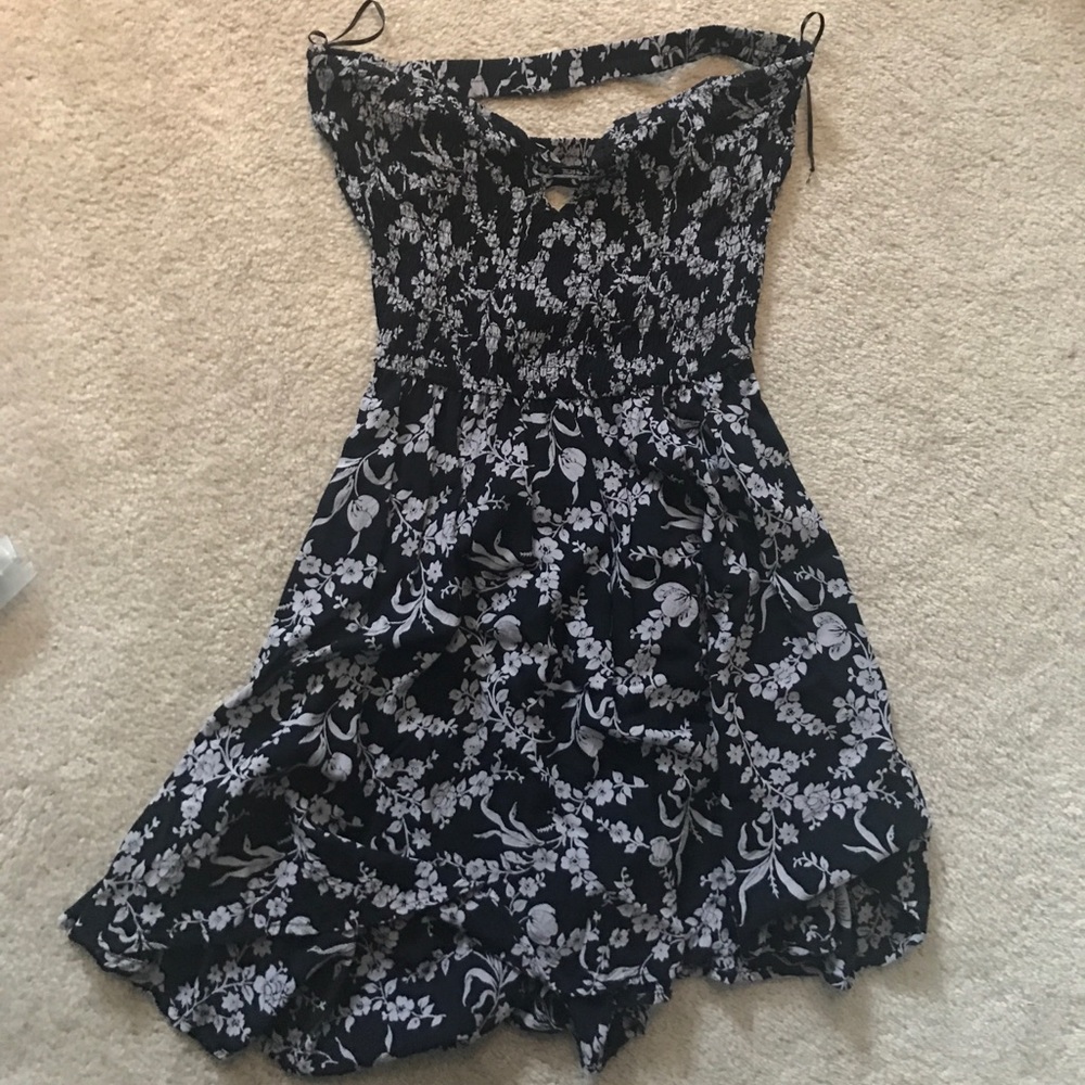 hawaiian strapless summer dress