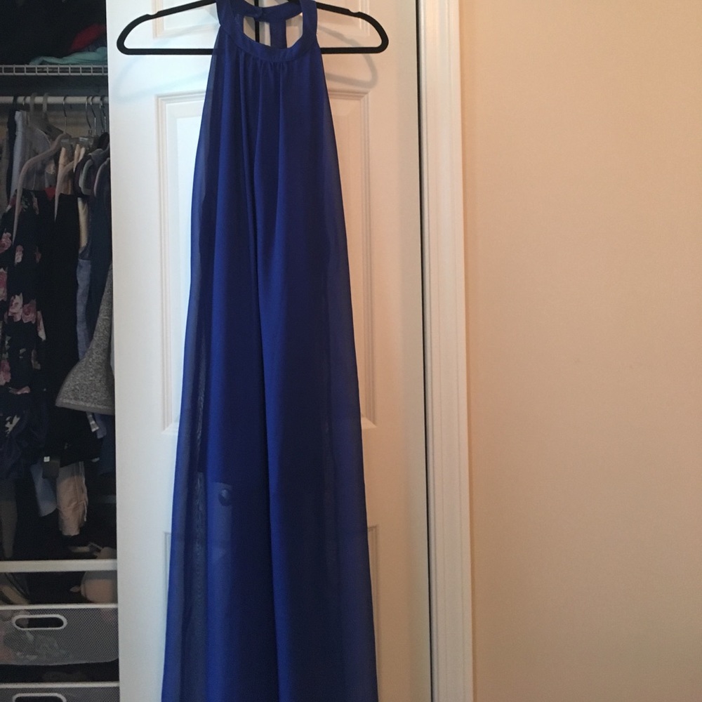 Blue flowing maxi