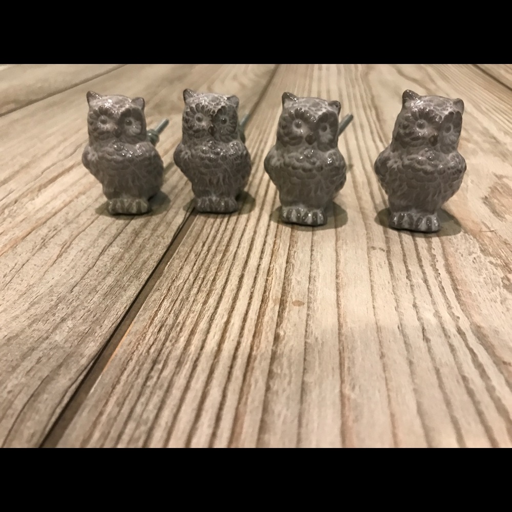 Set of 4 Anthropologie Owl drawer pulls