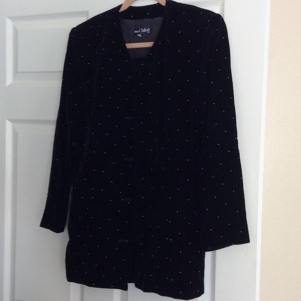 💥New CHLOE velvet suit  polkadots little one