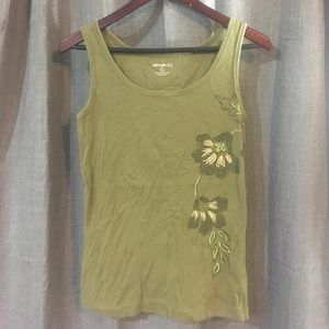 Green floral tank