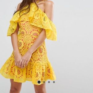 ASOS OFF THE SHOULDER TWO TONE DRESS