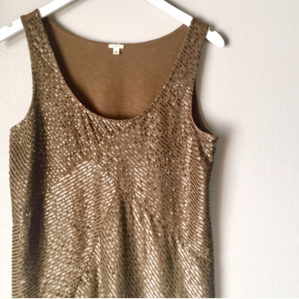 J. Crew Olive green sequin tank top