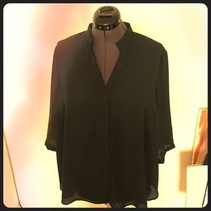 Sheer Navy Blouse, ASOS Curve, Plus Size, 20