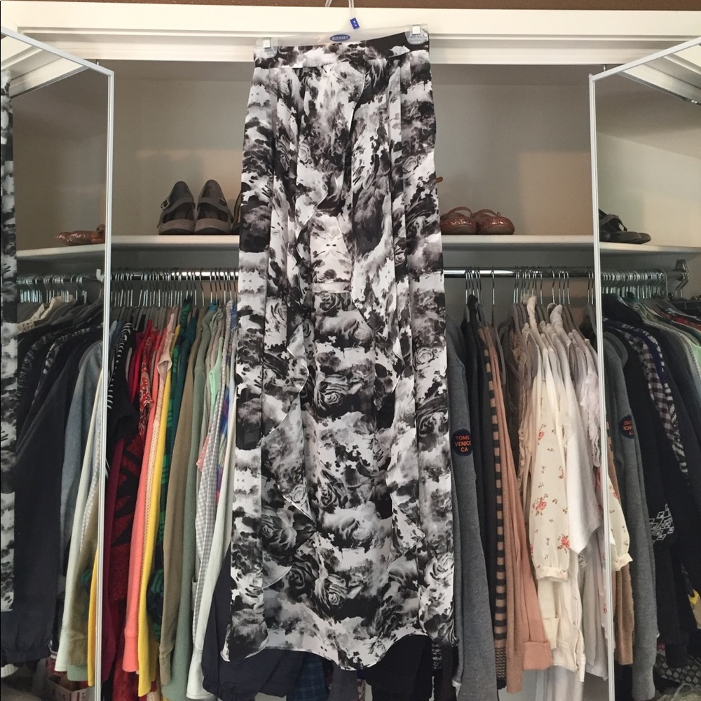 Floral high low skirt