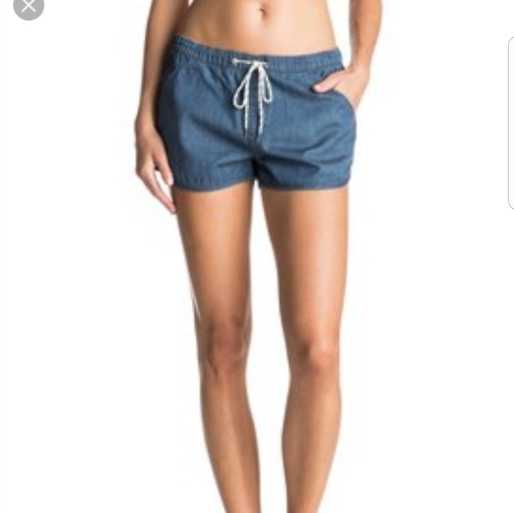 Blue denim cotton roxy shorts