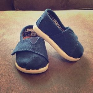 TOMS Navy Shoes Size 2 Tiny