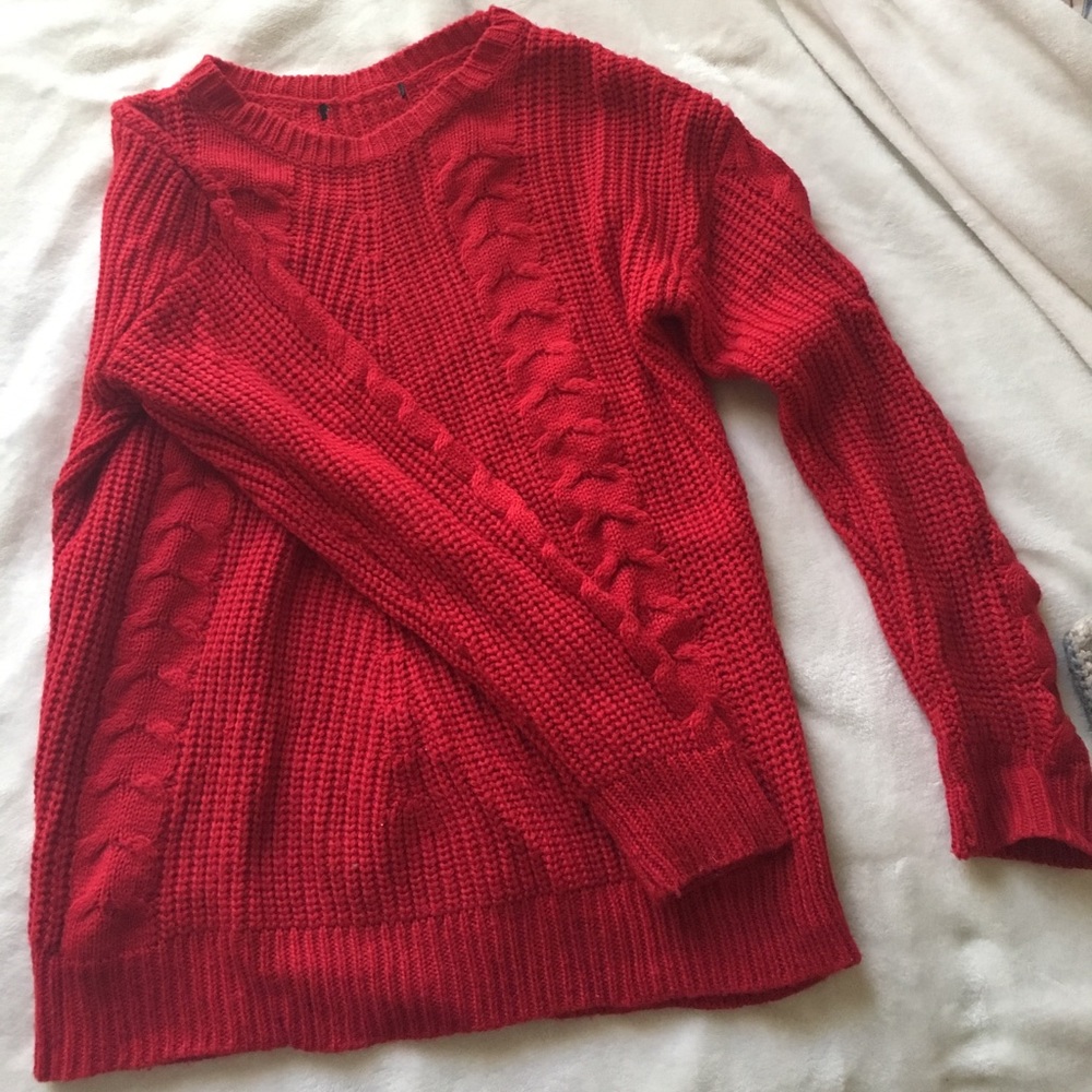 Red Cable knit Sweater