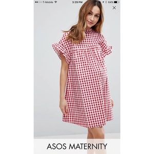 NWOT ASOS red gingham maternity dress