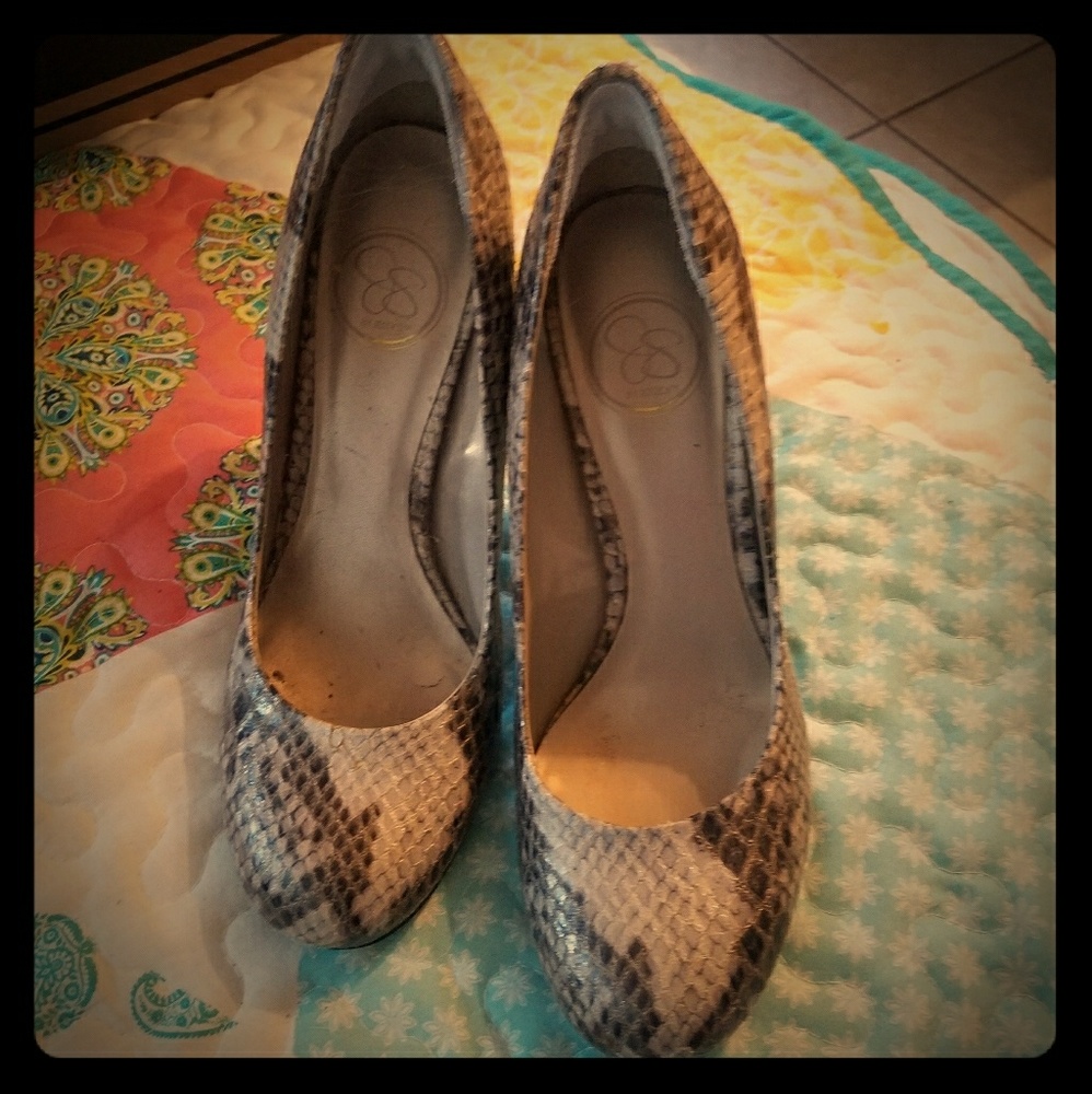 Snake print shoes