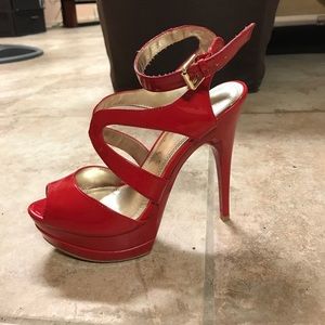Patent leather red heels