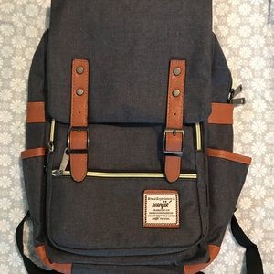 Men Women Vintage Casual Canvas Backpack
