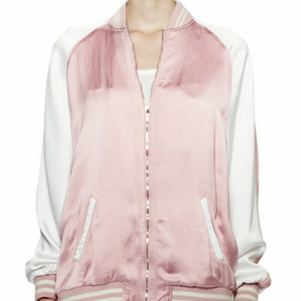 Saint Laurent Pink Teddy Two Tone Bomber