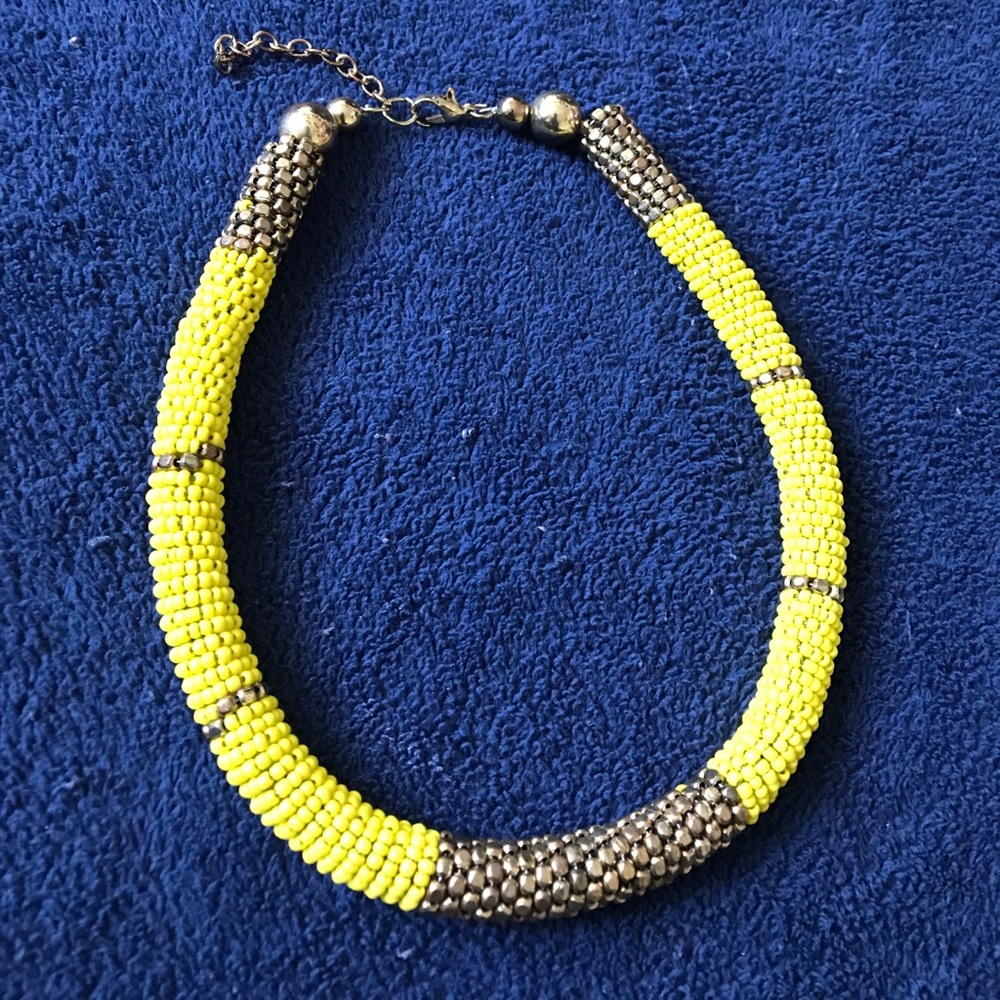 Yellow and Gold Beaded Necklace