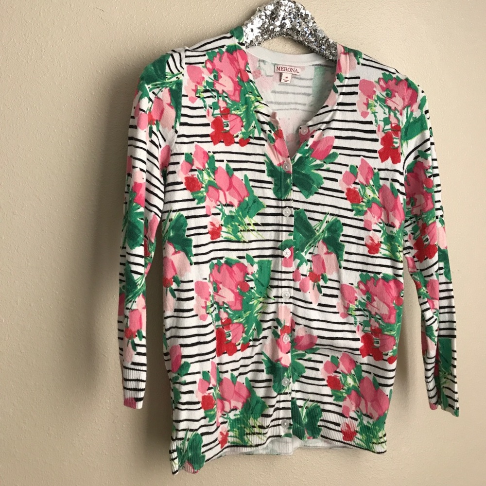 Flower print cardigan