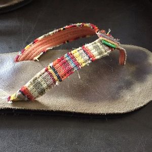 Striped fabric Sanuk flip-flops, 8.5