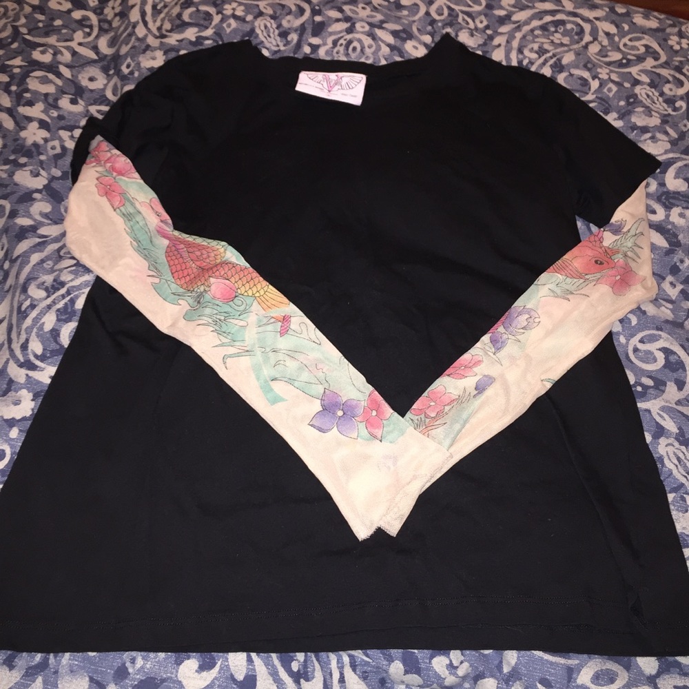 Tattoo sleeve t-shirt, with mesh arms