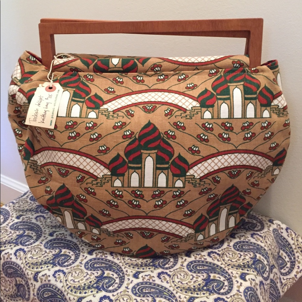 Pistol Stitched Turkish Clutch, Knitting Bag -NWT