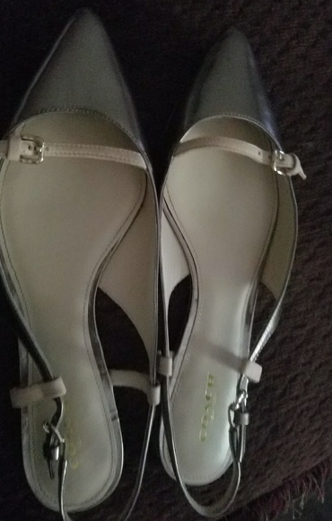 Coach Sling-Back Metallic Mary Jane Flats - Picture 2 of 4