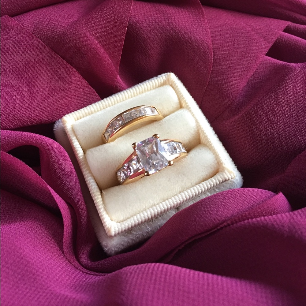 Engagement Diamond Wedding Ring Set SZ 6