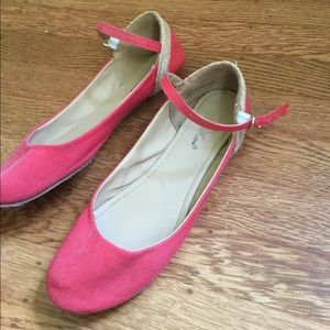 Red Mary Jane Flats