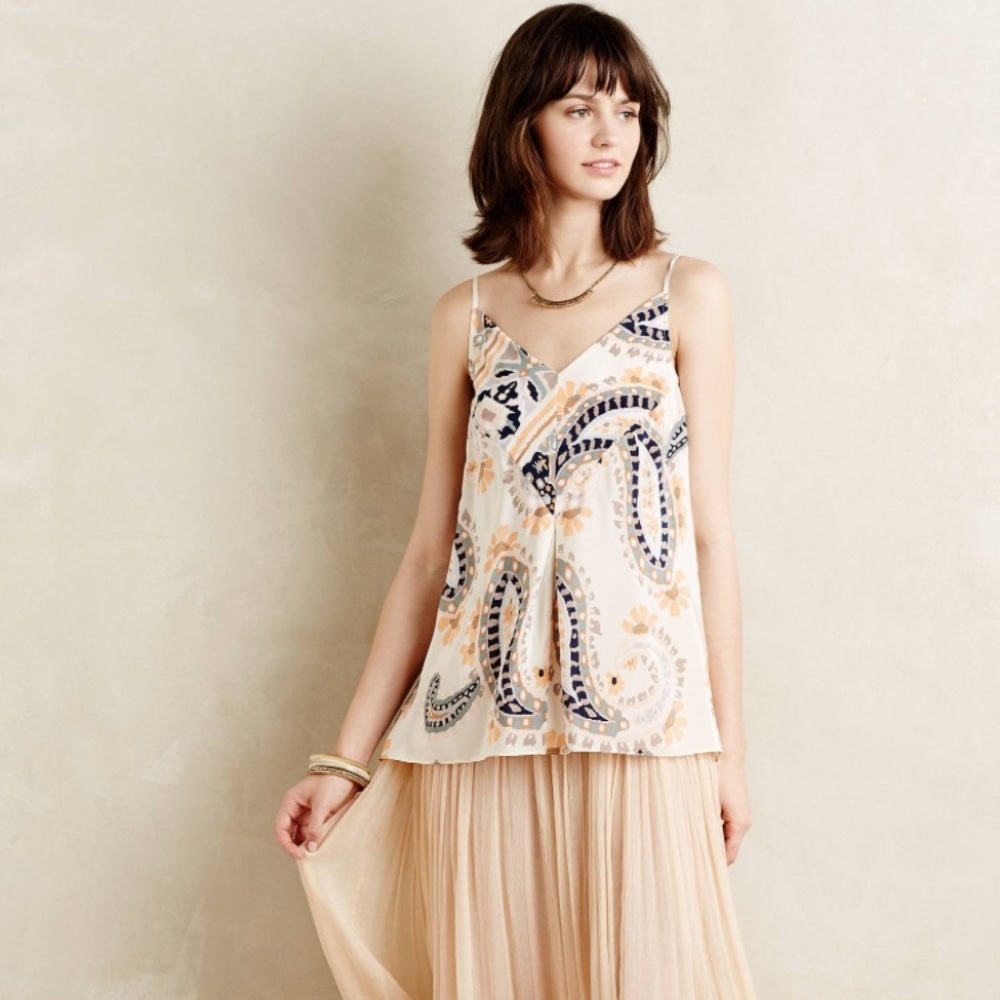 Anthropologie HD IN PARIS Silk Tank Moonset