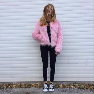 Pastel Pink Fur Jacket