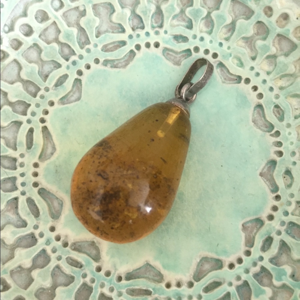 HUGE Genuine Amber Drop Pendant