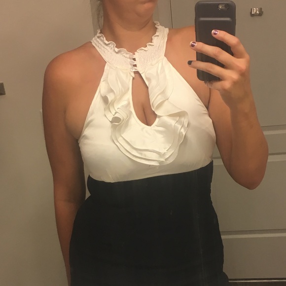 2x🥂HP🥂💄🍒HOT Dress w/ Keyhole Silky Ruffle Top - Picture 7 of 8