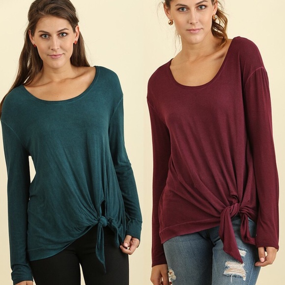 Mineral wash dye top with waist tie - Picture 2 of 4