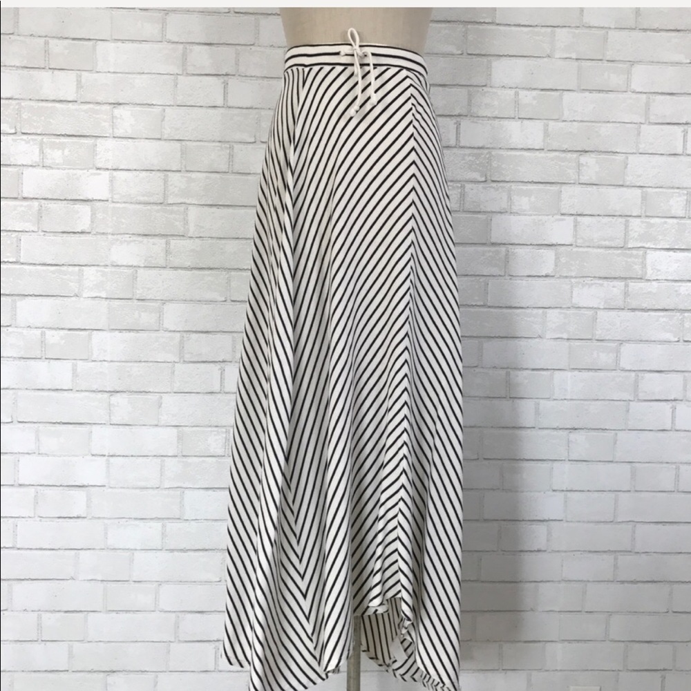 Talbots black white candy strip maxi skirt size L