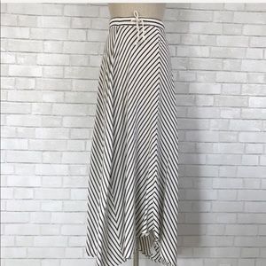 Talbots black white candy strip maxi skirt size L