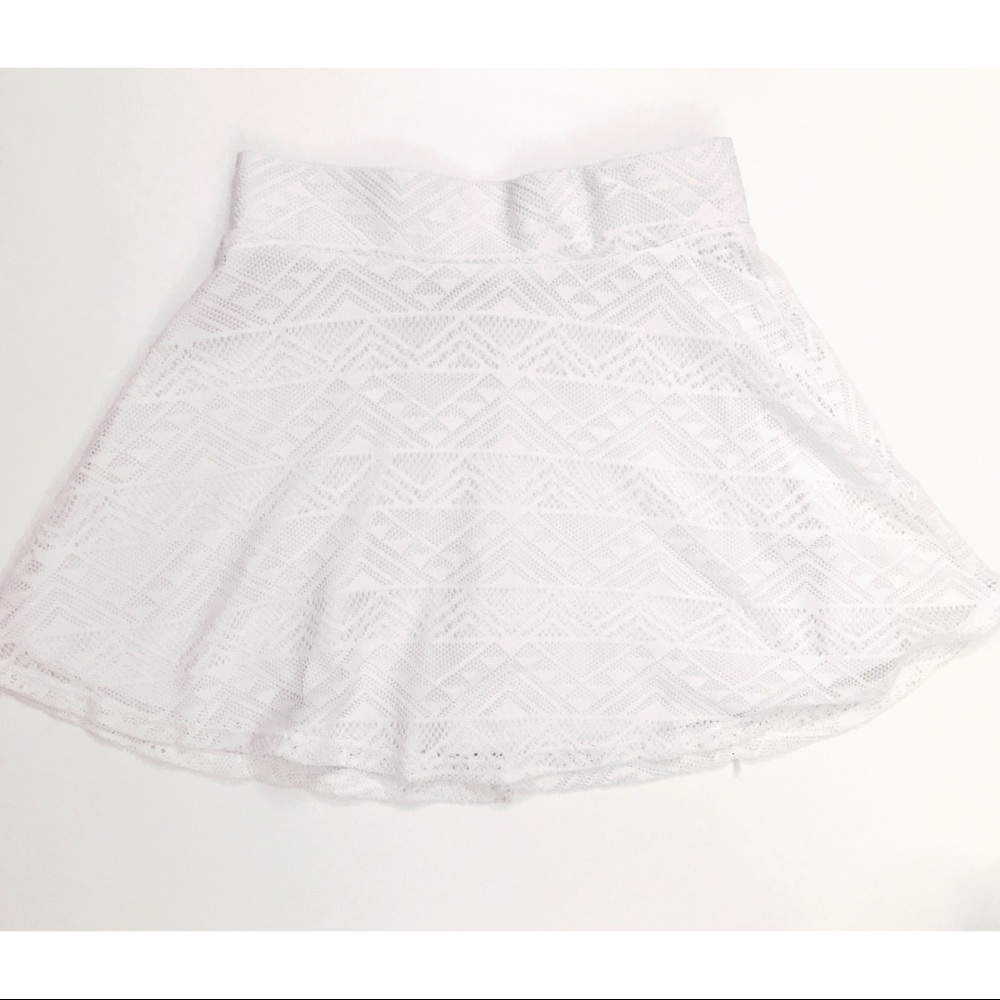 Pacsun LA Hearts White, Patterned, Skater Skirt