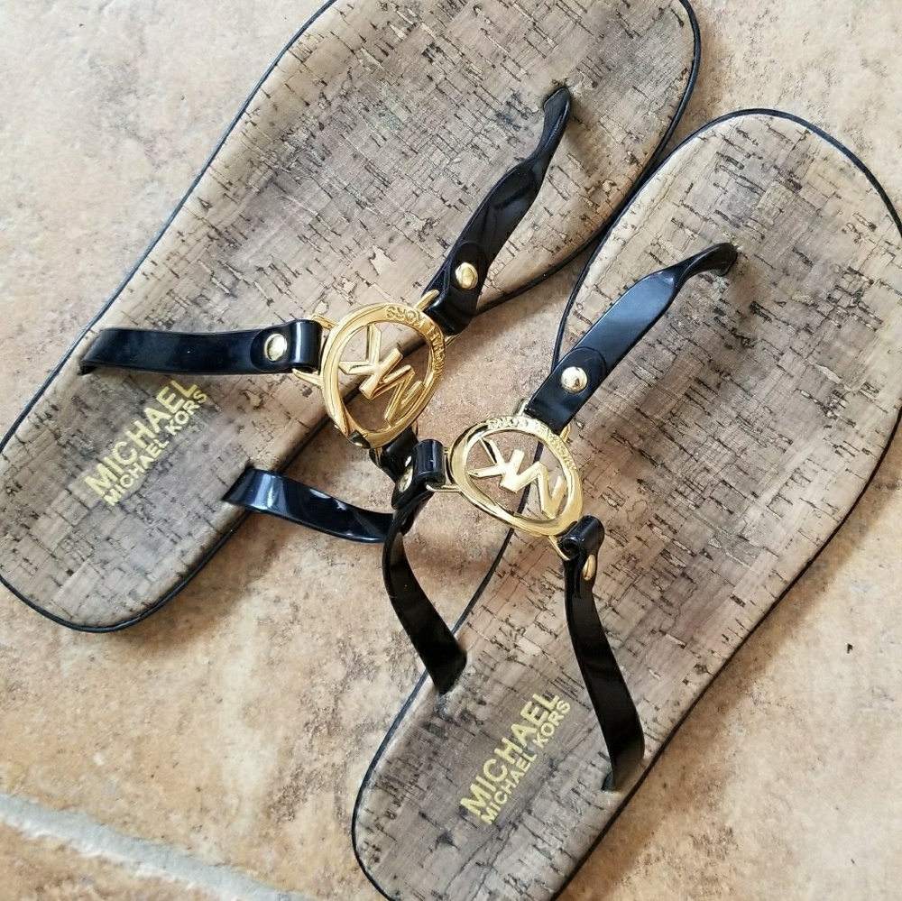 Michael Kors black and cork sandals