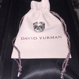 David Yurman Albion Ring w Prasiolite Dmds. 11mm