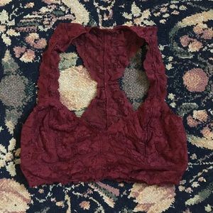 Maroon lace bralette
