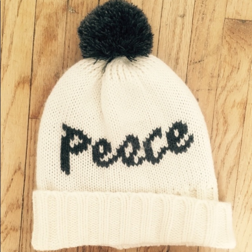 Gap "Peace" Cozy puff ball beanie