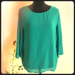 🔴 3/$10 Forever 21 Teal Green Flowy Blouse