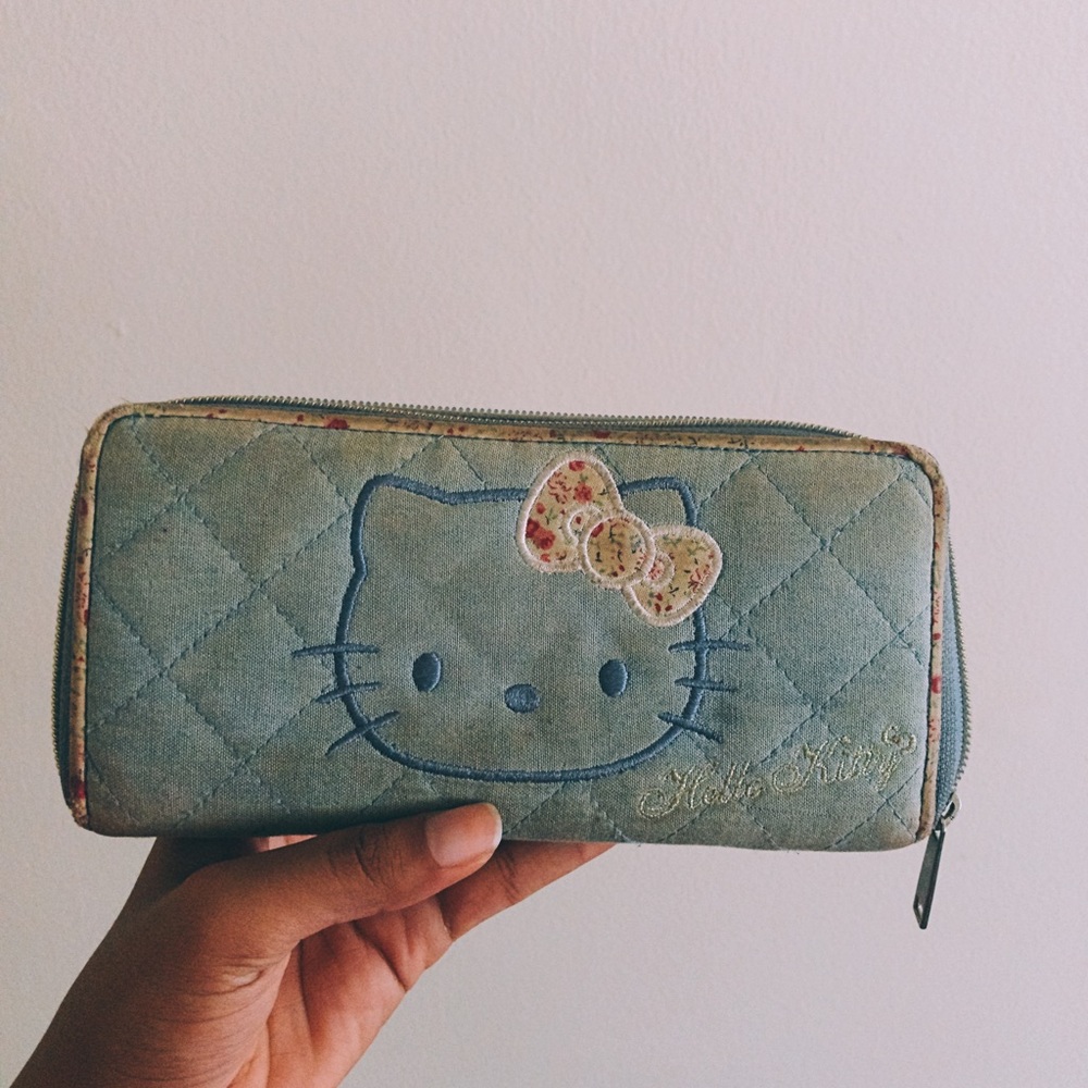 Denim/Floral Hello Kitty Wallet Clutch