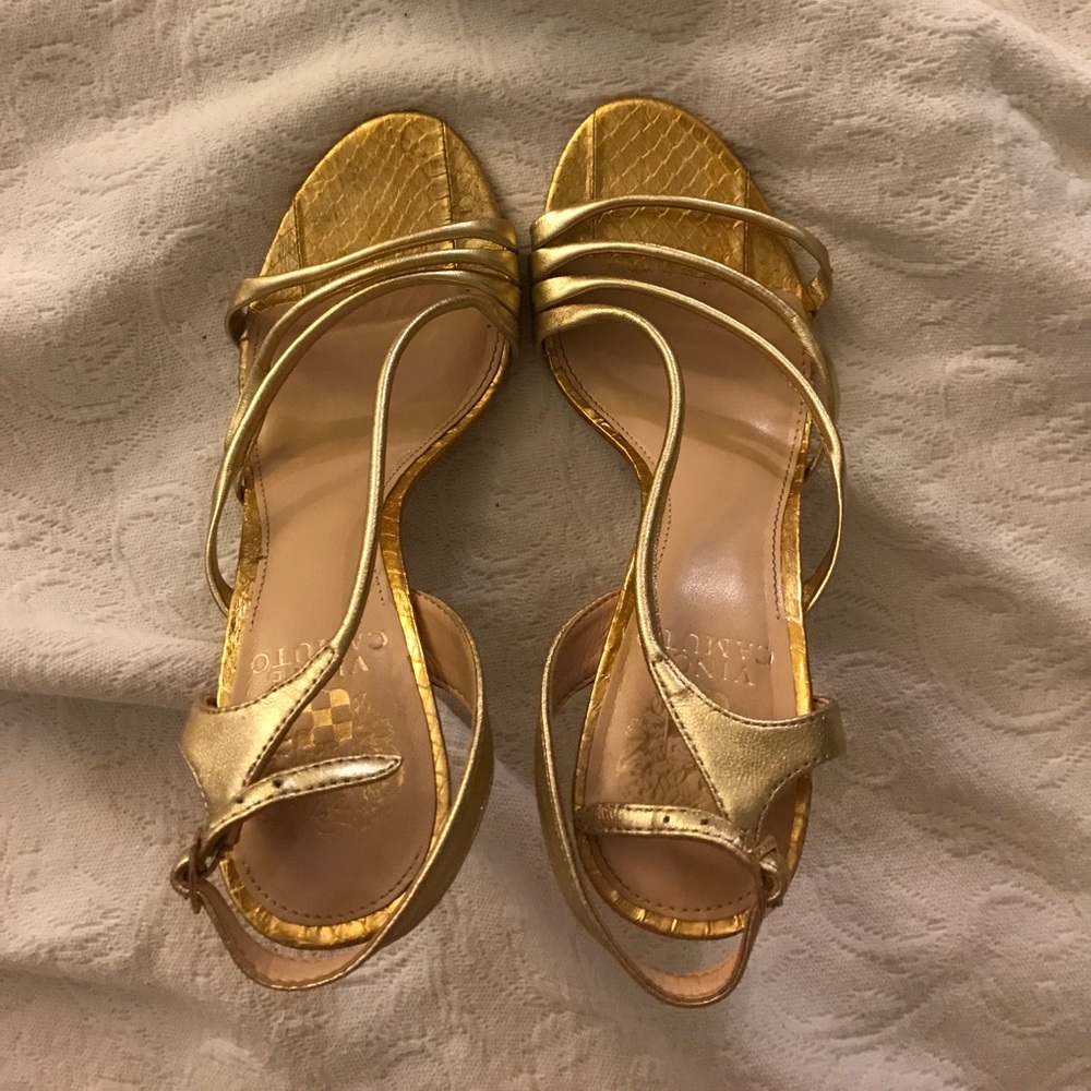 Vince Camuto gold heels