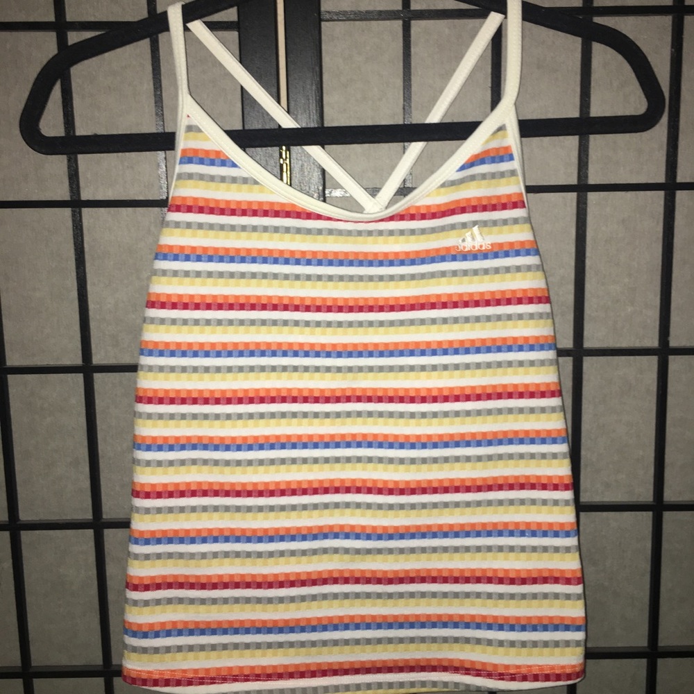 ADIDAS Tank Top // VINTAGE RAINBOW Stripes