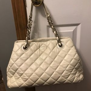 KATE SPADE QUILTED OFF WHITE LEATHER TOTE