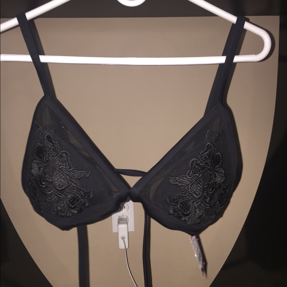 Mesh and floral swim top